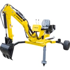 TB20G 360° towable backhoe with a 15 hp engine and 30 cm bucket