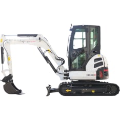 Tiermann CD-350R 3.5t Kubota-moottorilla ja ilmastoidulla hytillä varustettu minikaivinkone kolmella S30 kauhalla