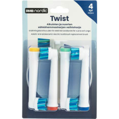 RMB Nordic Twist 4-pack of replacement brush heads for electric toothbrushes