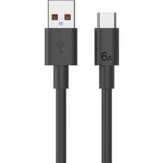 Le-On USB-A / Type-C musta 1 m latauskaapeli