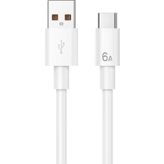 Le-On USB-A / Type-C valkoinen 2 m latauskaapeli
