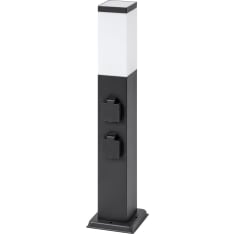 BrightSolar Volt black 60 cm bollard light with sockets
