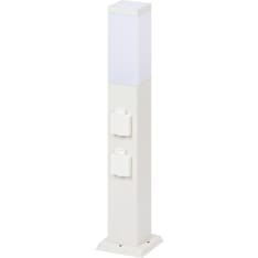 BrightSolar Volt white 60 cm bollard light with sockets