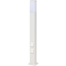 BrightSolar Volt white 100 cm bollard light with sockets