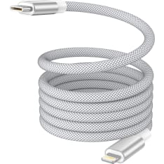 Le-On Type-C / Lightning valkoinen 1,5 m 27 W magneettinen latauskaapeli