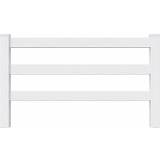 Ranch horse fence posts 183 cm, 2 pcs, white PVC, for three rails