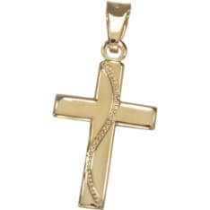 Saurum 704000000 gold cross pendant