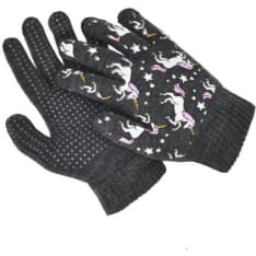 Wahlsten Unicorn dark grey knitted gloves for children
