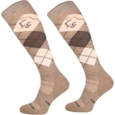 Wahlsten beige caro merino ruutu ratsastussukat