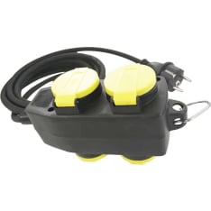 Opal IP44 4-section 3m outdoor extension cord with hook