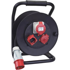 Opal 1x16A, 2xSCU IP44 power extension cable reel