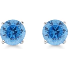 KT ER-6AQUA round stud earrings