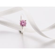 KT 130363 pink silver baptism ring