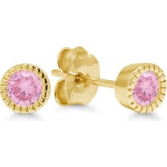 KT E-1528PINKGP round stud earrings