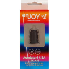 Enjoy 4.8A (12/24V) car charger with two USB ports