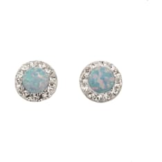Silver Bar opal earrings