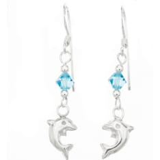 Silver Bar Dolphin earrings