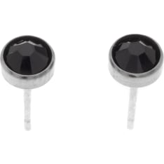 Silver Bar Titanium crystal 5mm earrings