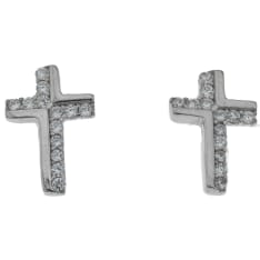 Silver Bar Cross earrings