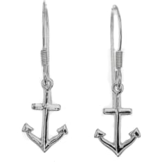 Silver Bar anchor earrings