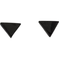 Silver Bar Triangle 6mm steelblack earrings