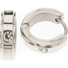 Silver Bar Steel ring 4x12 cz earrings