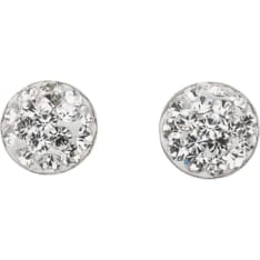 Silver Bar HF Ball 8 Bling pink earrings
