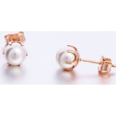 Silver Bar 4226 Pearl-crapana gold-plated silver earrings