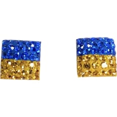 Silver Bar Ukrainian flag earrings