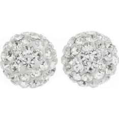 Silver Bar Ball 10 Bling silver earrings