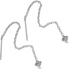 Silver Bar Kivi silver earrings with a chain