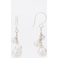 Silver Bar 7774 Cluster of pearls silver earrings
