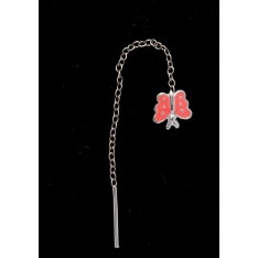 Silver Bar Butterfly with chain silver earrings