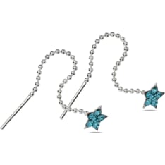 Silver Bar Star flower silver earrings