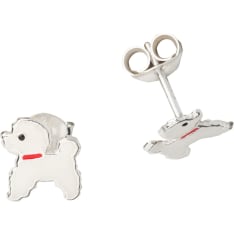 Silver Bar 05745 Poodle silver earrings