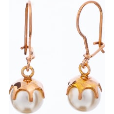 Silver Bar Pearl Crown 7 mm silver earrings