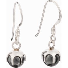 Silver Bar 5912 hematite crown 6 mm silver earrings