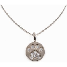 Silver Bar 6500 Paw print necklace