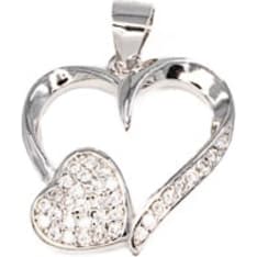 Silver Bar 6501 Sister heart pendant