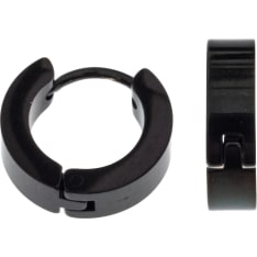 Silver Bar 6980 Black steel earrings