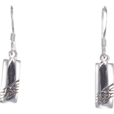 Silver Bar 7399 Celtic check sterling silver earrings
