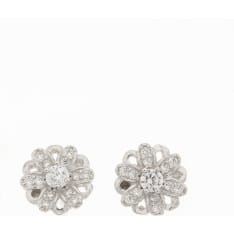 Silver Bar 7562 Ice flower silver earrings