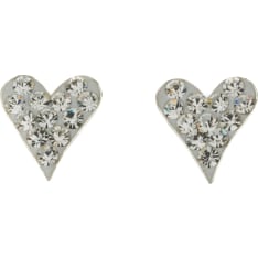 Silver Bar Heart Slim silver earrings