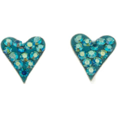 Silver Bar Heart Slim silver earrings