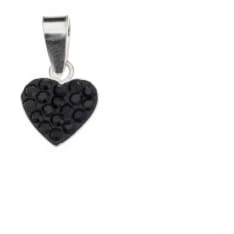 Silver Bar Bling Black heart silver pendant
