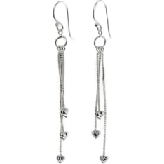 Silver Bar Three hearts silver earrings