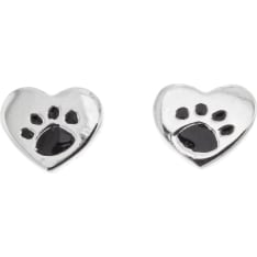 Silver Bar 7975 Paw heart coins silver earrings