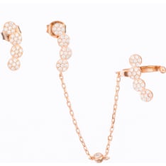 Silver Bar 7991 Hybrid Cuffs Ball gold plated silver earrings
