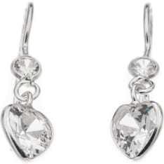 Silver Bar Heart ball silver earrings