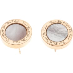 Silver Bar 8128 Pearl puck steel earrings